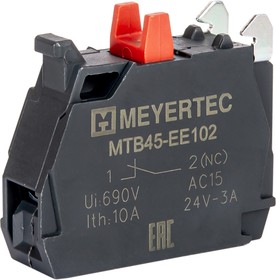 Фото 1/2 MTB45-EE102, Блок-контакт для серий MTB4/MTB5, 1NC, пластик