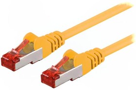 Фото 1/2 95463, Patch cord; S/FTP; 6; stranded; CCA; PVC; yellow; 0.5m; 27AWG