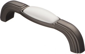 Ручка-скоба с фарфором 96 мм, серый SF13-11-96 GR