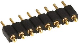 811-S1-008-10-017101, Straight Through Hole Spring Loaded Connector, 8 Contact(s), 2.54mm Pitch, 1 Row(s), Shrouded