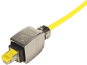 09352200401, Modular Connectors / Ethernet Connectors Han PushPull RJ45 Cat6 Cable Side IDC (straight entry) - for cable 6.5-9.5mm