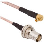 095-850-207-024, RF Cable Assemblies BNC Blkhd Jck - MMCX Plug 24 inch RG-316