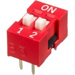 NDS-02-V, 2 Way Through Hole DIP Switch SPST, Raised Actuator
