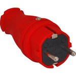 3101-301-1600, Вилка силовая каучук прямая 16A/240В/IP44 (красный)