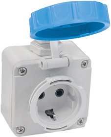 Розетка кабельная настенная 16A/240В/2P+E/IP68 (синий), TP Electric ...
