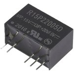 R15P22005D, Isolated DC/DC Converters - Through Hole 2W 15Vin +20/-5Vout 50/-200mA
