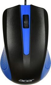 Фото 1/10 Мышь проводная Acer OMW011, оптическая, USB, 1200dpi, черный и синий [zl.mceee.002]