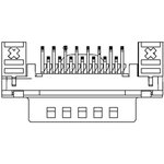 173109-1932, D-Sub Standard Connectors FCT THT DSUB RA PC PLG 15 PN W/SNAPIN