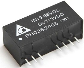 PH02S4805A, Isolated DC/DC Converters - Through Hole DC/DC Converter, 5Vout, 2W