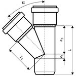 Тройник канализационный 45 град. 160 х 160 117200