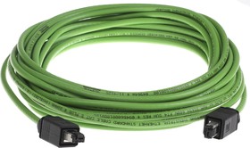 Фото 1/5 09457451151, Cat5 Straight Male RJ45 to Straight Male RJ45 Ethernet Cable, U/FTP, Green PVC Sheath, 10m
