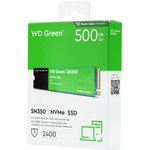 Накопитель SSD WD S PCIe 3.0 x4 500GB WDS500G2G0C Green SN350 M.2 2280