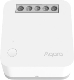 Фото 1/2 AQARA Single Switch Module T1 (No Neutral) Модуль реле одноканальный белый (без нейтрали, Zigbee 3.0, 110-220В, 1.25Вт, SSM-U02)