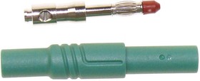 934097104, Green Male Banana Plug, 4 mm Connector, Screw Termination, 24A, 1000V ac/dc, Nickel