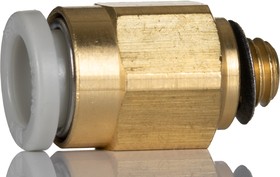 Фото 1/4 KQ2H06-M6A, KQ2 Series Straight Threaded Adaptor, M6 Male to Push In 6 mm, Threaded-to-Tube Connection Style