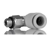 KQ2L04-M3G, KQ2 Series Elbow Threaded Adaptor, M3 Male to Push In 4 mm ...