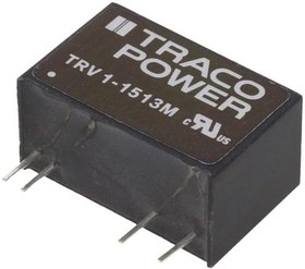 Фото 1/2 TRV 1-1513M, Isolated DC/DC Converters - Through Hole 1W 12-18Vin 15V 67mA SIP Iso
