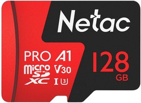 Фото 1/10 Флеш карта microSDXC 128GB Netac NT02P500PRO-128G-R P500 Extreme Pro + adapter