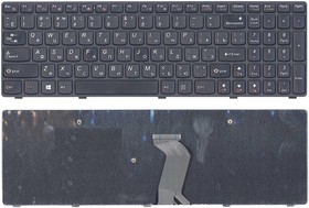Фото 1/2 Клавиатура для ноутбука Lenovo IdeaPad G500 G700 черная с черной рамкой