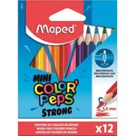 Карандаши цветные Maped COLOR'PEPS STRONG MINI 3хгр,пластик, 12цв/наб,862812