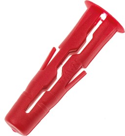 Фото 1/2 R-UNO-RED-1000, Red Plastic Wall Plug, 28mm Length, 6mm Fixing Hole Diameter