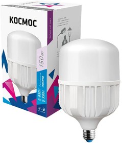 KHWLED150WE2765, Лампа светодиодная LED 150Вт 220В Е27 с переходник в комплекте на Е40 6500K дневной 13200 лм