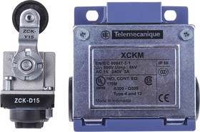 Фото 1/3 XCKM115H29, OsiSense XC Series Lever Limit Switch, NO/NC, IP66, DP, Zinc Alloy Housing, 240V ac Max, 10A Max