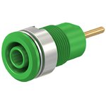 4 mm socket, round plug connection, mounting Ø 12.2 mm, CAT III, green, 23.3010-25