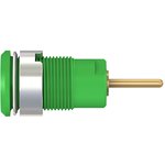 4 mm socket, round plug connection, mounting Ø 12.2 mm, CAT III, green, 23.3010-25