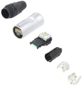 NE8MX6-T, Modular Connectors / Ethernet Connectors Cable connector etherCON CAT6A - chromium - includes Cat 6A RJ45 - Solid wire AWG 26-22;