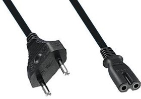 Фото 1/2 360007-01, AC Power Cords INTL 2.5M 2X.075 C7 EUROCORD (BLACK)