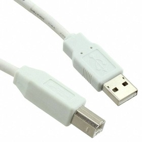 Фото 1/2 1487590-2, USB Cables / IEEE 1394 Cables USB A-B 25/20 WHITE 5 M