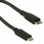 105-1092-BL-00100, Cable Assembly USB 1m USB Type C to Micro USB 3.0 Type B 24 ...