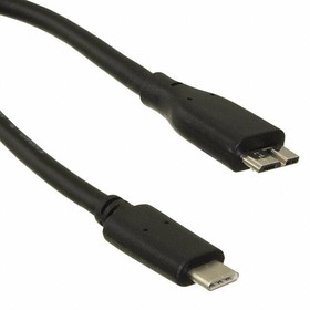 105-1092-BL-00500, Cable Assembly USB 5m USB Type C to Micro USB 3.0 Type B 24 to 10 POS M-M