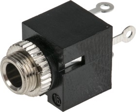Фото 1/3 3.5 mm jack panel socket, 2 pole (mono), solder connection, plastic, 1502 03