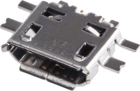 Фото 1/3 UB-MC5BR3-M404-4S-TB NMP, Straight, PCB Mount, Socket Type B USB Connector