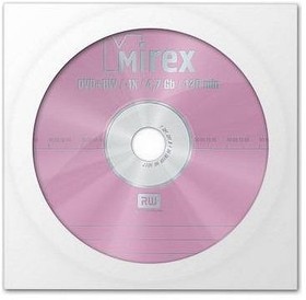 UL130022A4C, Диск DVD+RW Mirex 4.7 Gb, 4x, Бум.конверт (1), (1/150)