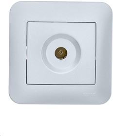 Фото 1/4 Розетка телевизионная оконечная TV СП ASTI IP20 в сборе жемчуж./бел. перламутр. LEZARD 7081-3030-130