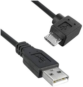 3021078-03, USB Cables / IEEE 1394 Cables USB 2.0 M TO M ANGLD 3FT CORD BLACK