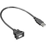 4055, Adafruit Accessories Snap-In Panel Mount Cable - USB A Extension Cable