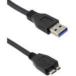 103-1092-BL-00100, Cable Assembly USB 1m USB 3.0 Type A to Micro USB 3.0 Type B ...