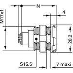 CKB.M26.GL.LG, Circular Connector, 26 Contacts, Panel Mount, Socket, Female ...