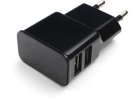 Фото 1/2 Адаптер питания 100/220V - 5V USB 2 порта 2.1A черный MP3A-PC-12