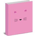 Папка на 2-х кольцах №1School Kitty картон розовый