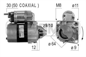 Фото 1/3 220376, 220376_стартер! 1.0Kw\Fiat Punto/Stilo/Panda/Doblo 1.2-1.4i 03