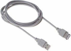 Фото 1/7 Кабель USB2.0 Buro USB A(m) - USB A(f), 1.8м, блистер, серый [bhp ret usb_af18]