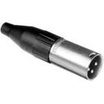 AC3MM, Cable Mount XLR Connector, Male, 3 Way, Silver Plating