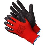 Нейлоновые перчатки с текстурированным латексным покрытием Red, р.L 12 пар L2001/L