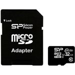 Карта памяти 32Gb MicroSD Silicon Power Elite + SD адаптер (SP032GBSTHBU1V10SP)