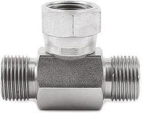 6S6MK4S, 3/8IN BSPP M-F-M SWIVEL NUT TEE ADAPTER